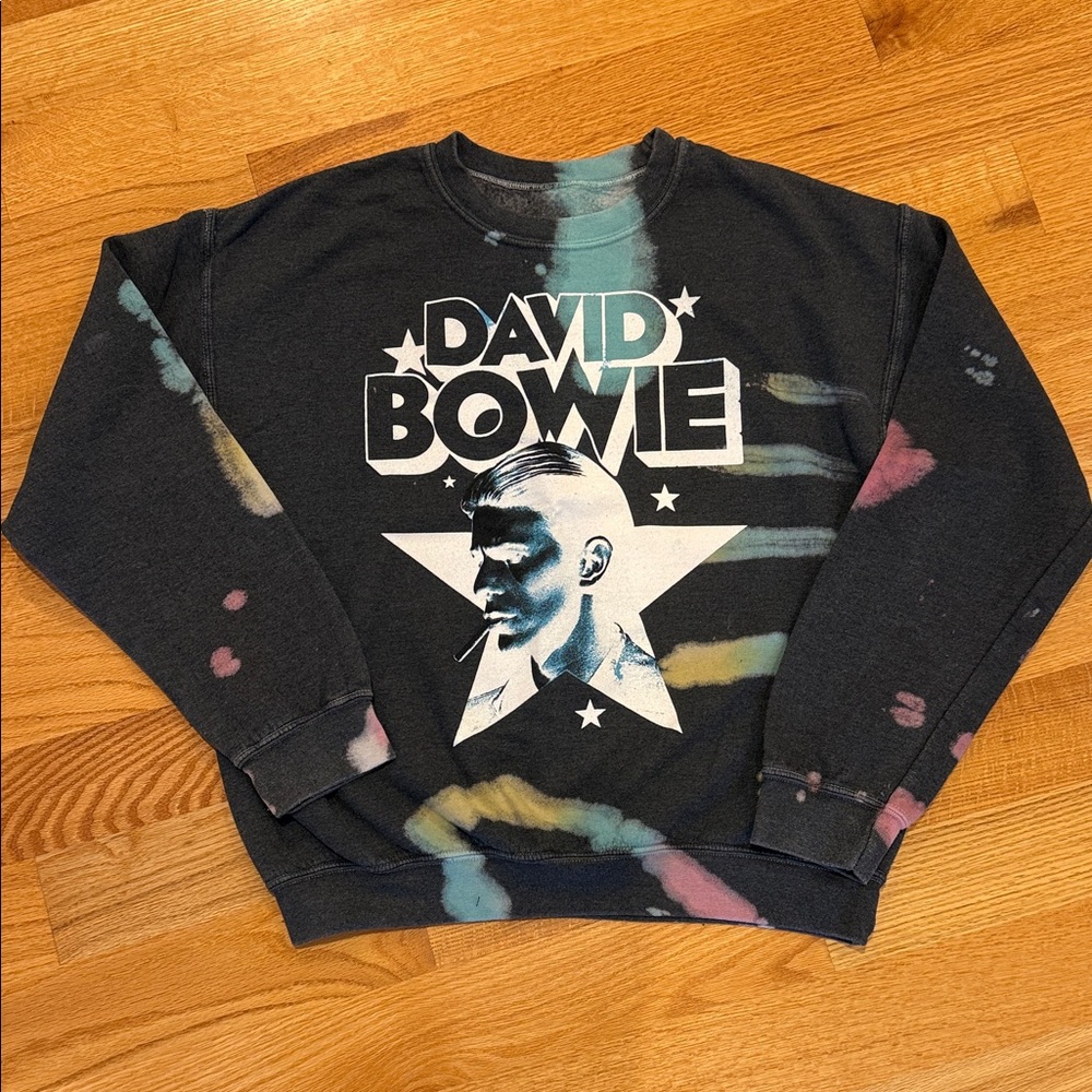 David Bowie Graphic Sweatshirt - Multicolor Tie-Dye